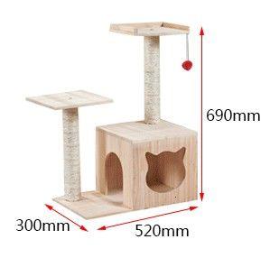 Large and Medium-sized Solid Wood Sisal Climbing Cat's Nest Wooden Four Seasons Universal Scratch