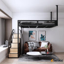 ZHESILE Nordic Loft Bed Overhead Bed Small Apartment Multifunctional Hammock Upper Bed