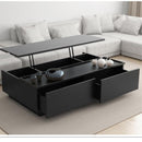 Simple Coffee Table Black Oak Grain Can Lift Coffee Table Large And Small Living Room Storage Can Be