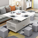 Multifunctional 3 in 1 Dining Table Home Folding Lifting Coffee Table Nordic Dual-purpose Telescopic