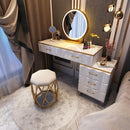 Nordic Dressing Table Luxury Storage Computer Desk with Led Light Mirror Bedroom Dressing Table