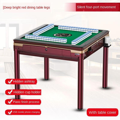 Singapore Auto Mahjong Table With Animal No-push Roller Coaster Mute Machine Full-automatic Foldable