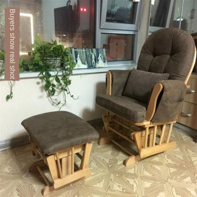 SENBIJU European Solid Wood Rocking Pregnant Nursing Elderly Rattan Adult Leisure Nap Chair Lazy