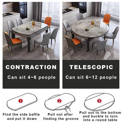 Retractable Dining Table Set 1.2m-1.5m