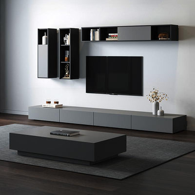 【YUEHUA】tv cabinet black and white simple modern living room small family-sized coffee table tv