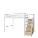 Iron art small apartment loft apartment provincial space elevated bed double compound staggered half