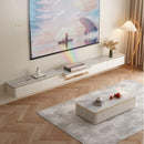 Cream Wind Rock Plate Hanging TV Cabinet, Living Room, Luxury, Modern, Simple, High Style, Suspended