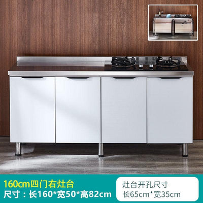 Simple stainless steel economical hearth integrated assembly kitchen cabinet household for renting