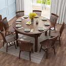 (MUWU) Solid Wood Folding Table And Chair Combination Nordic Style Restaurant Family Dining Table