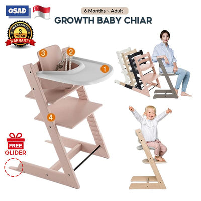 Baby High Chair Inspired / Baby Dining Chair /  Oak Wood / Adjustable / High Quality / Premium