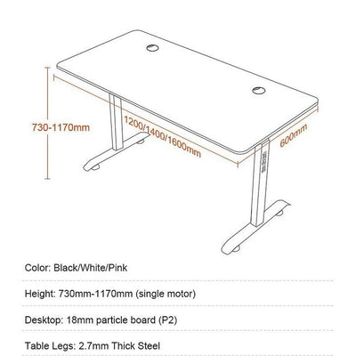 Desiny RGB Height Adjustable Table 140/160cm Electric Standing Desk Computer Table Home Furniture