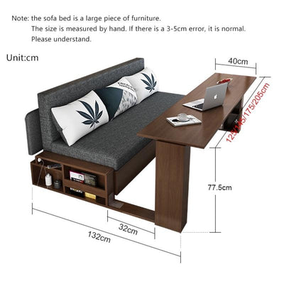 HQ Folding Sofa 1.25-2.05m Multifunctional Foldable Sofa Bed, Retractable Sofa Living Room