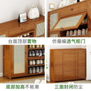 Rattan solid wood Shoe cabinet breathable large capacity deodorant rattan weaving porch cabinet