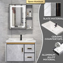 K.T Aluminum Alloy Mirror Cabinet Bathroom Cabinet Combination Small Cabinet Bathroom Integrated