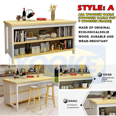 YOOKE Kitchen Cutting Table Can Be Customized Pine Wood Center Island Table Cooking Kitchenware