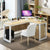 Simple Modern Corner Office Desk Home Desktop table Steel And Wood Computer study desk L-shaped