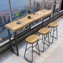 Bar table wrought iron household simple wall water bar table and chair solid wood long high table