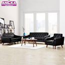 Day American living room bedroom pull buckle leather sofa Nordic small office single double