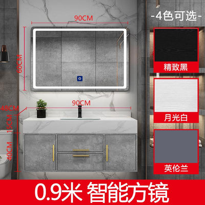 Bathroom Marble Bathroom Cabinet Combination Set Wash Basin Light Luxury Intelligent Bathroom Simple