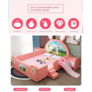 ON SALE🔥🔥Children's Bed Girl Princess Bed With Guardrail Slide Solid Wood Soft Blue Pink Cartoon