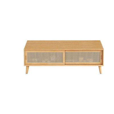 GH Tv Console Cabinet Solid Wood Coffee Table Rattan Storage Cabinet Combination Living Room Nordic