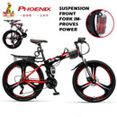 Phoenix X6 Folding Mountain Bike 24/26 Inch 24/27 Speed Variable Speed Mountain Bike High Carbon