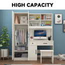 Wardrobe Integrated With Computer Desk Small Apartment Combination Cabinet Table Home Wardrobe-042