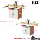 Foldable Dining Table Movable Dining Table Set Pulley Rectangular Multifunctional 4-person 6-person