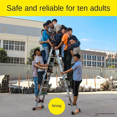 Baffen Telescopic Multi-functional Thickened Aluminum Alloy Folding Household Herringbone Ladder