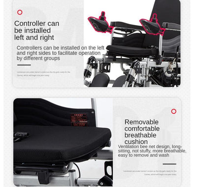 Electric wheelchair folding portable for the elderly, the elderly and the disabled damping