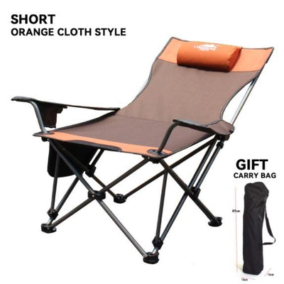 WONZOM Outdoor Foldable Chair Casual Portable Field Camping Chair Arm Chair Recliner Lounge Chair