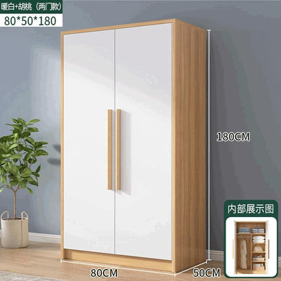 Solid Wood Wardrobe Bedroom Modern Simple Large Capacity Nordic Wardrobe Clothes Storage Cabinet