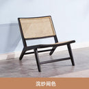 Nordic rattan chair back chair property balcony lounge chair single solid wood recliner rattan chair