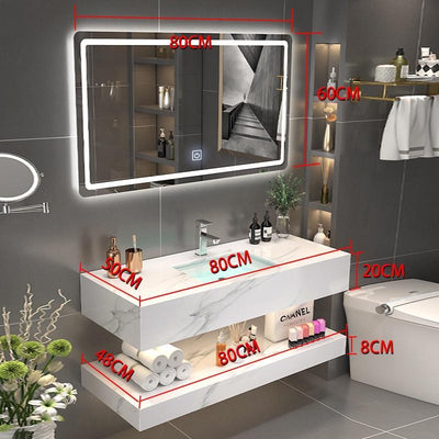 Zcm Modern Simple Bathroom Cabinet Combination Bathroom Set Bathroom Marble Wash Stand Wash Basin