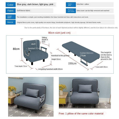 Folding Sofa Bed Dual-use Single Simple Family Double Nap Theme Portable Lazy Lounge Ruse Lunch