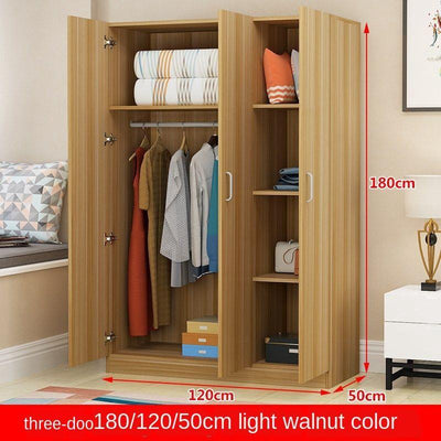 Bedroom Square Lattice Cabinet Wardrobe 140cm Small Household Load-bearing Wood 40/50 Deep Hanging