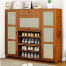 Rattan solid wood Shoe cabinet breathable large capacity deodorant rattan weaving porch cabinet