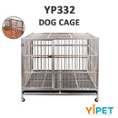 YIPET Ready Stock Dog cage thick stainless steel super large residential foldable movable pet cage