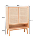 ⭐Ready Stock⭐ Nordic Solid Wood Entrance Shoe Cabinet Japanese-style Rattan Locker Simple Modern