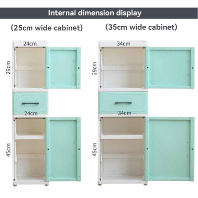 Slim Cabinet SY / Plastic Storage Drawers / Kitchen Organizer Shelf Rack 25 / 35cm Multi-layer