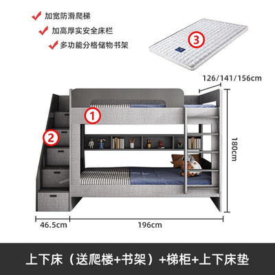 LAL Modern Simple Bed Frame Get On And Off The Bed Parallel To The High Low Bed Of The Same Width