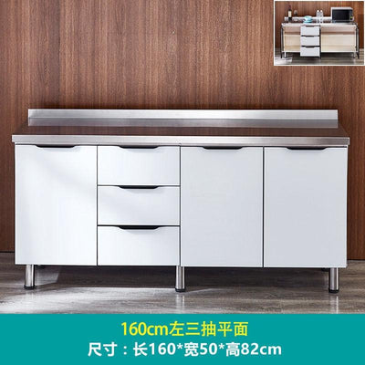 Simple stainless steel economical hearth integrated assembly kitchen cabinet household for renting