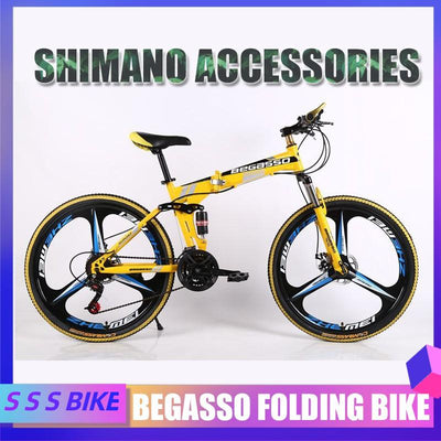 Begasso Folding Bicycle Shimano Accessories 24/27 26inch Mountain Bike Damping Disc Brake Variable