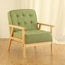 Solid Wood Armchair Fabric Single Sofa Chair Cafe Lounge Chair Double Bedroom Small Sofa