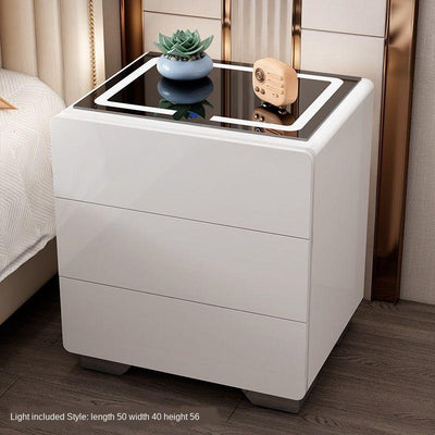 Smart Table Modern Locker Nordic Bedroom Multi-functional Bedside Small White Paint Simple Cabinet