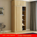 Wardrobe Sliding Door Simple Modern Economy Self-assembly Board 2 Door Large Wardrobe Real Wooden