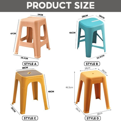 【Buy 3 Get 1 Free】Simple Plastic Stackable Stools Living Room Use | Dining Chair/dining Stool |