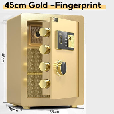 Pl Safe Box Fingerprint Home Password Office Safe Deposit Box Small Anti-theft Alarm Safes Bedside