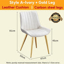 DF New Dining Chair Nordic Dining Chair Waterproof Leather Gold Dining Chair Home Iron Art Chair