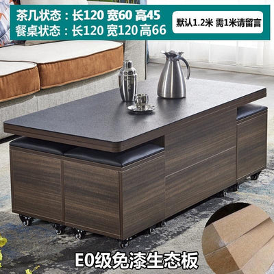 Lift Tea Table Modern Simple Small House Folding Retractable Storage Fire Stone Tea Table Dual